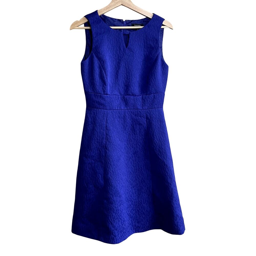 Tahari Arthur S. Levine women's bright PURPLE sleeveless textured womens 4 dress